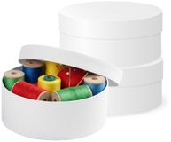 Merkloos Ronde witte hobby knutsel doos - 3x - dozen van karton - 8.5 x 4 cm - Hoedendoos - cadeauverpakking - surprise materiaal