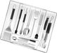 Ibenzoa® Organisateur de tiroir transparent pour tiroirs de cuisine - Extensible et réglable - Parfait pour les couverts et les articles de cuisine