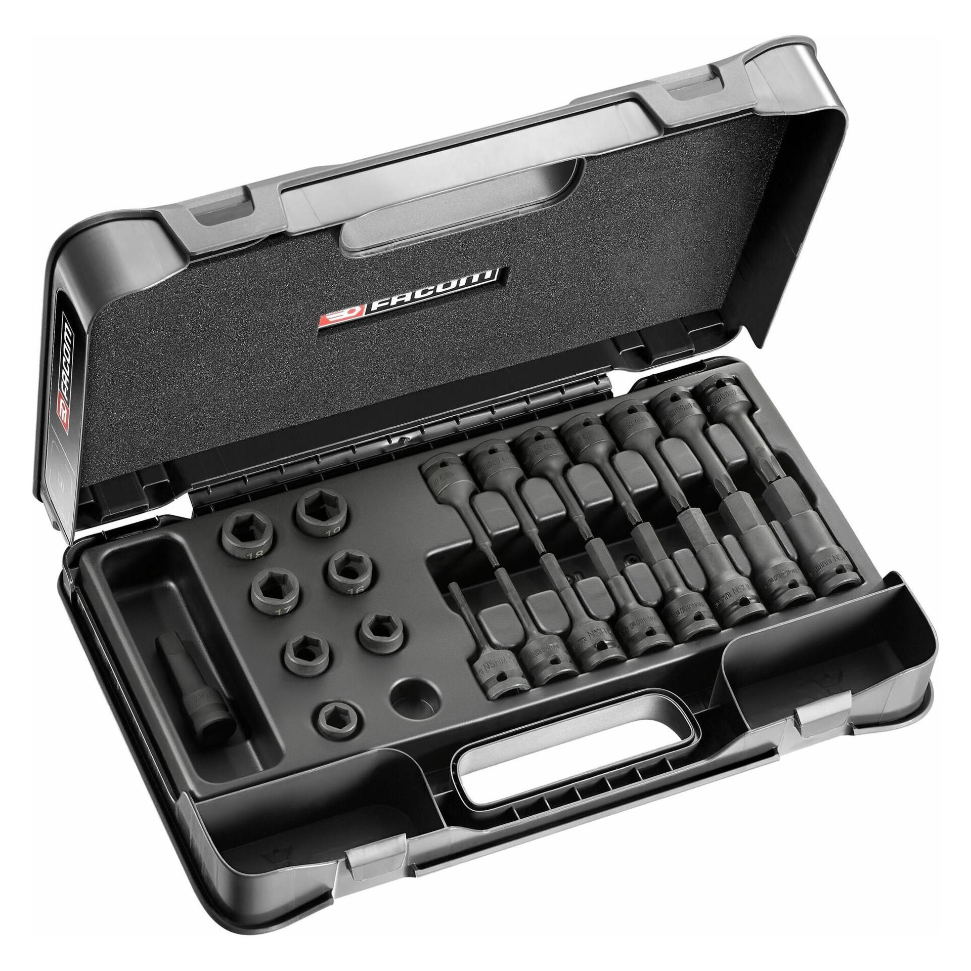 Facom Socket Wrench + Socket Nut, Combination Wrench Set 23 Pieces