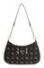 GUESS Carrie Logo Top Zip Shoulder Bag Espresso Logo donkerbruin