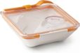 b+b Lunchbox Carré - Blanc/Orange - 0.88L - 5 Pièces