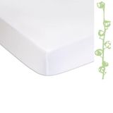 Easy dort Matrasbeschermer van biologisch katoen en PU-leer - eenpersoonsbed 90 x 190 cm, wit