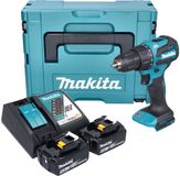 Makita DHP 490 RTJ perceuse-visseuse à percussion sans fil 18 V 65 Nm sans balai + 2x batterie 5.0 Ah + chargeur + Makpac