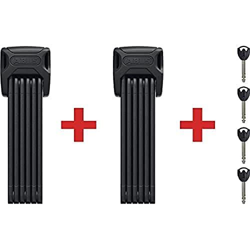 Abus Bordo Big 6000K/120 BK SH Twin-set hangslot, volwassenen, uniseks, zwart (rood), eenheidsmaat