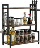 Merkloos Relaxdays Keukenrek voor werkblad - 43x51x20 cm - Bruin/Zwart