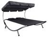 XXL Double chaise longue avec auvent, noir, 199 x 174 cm