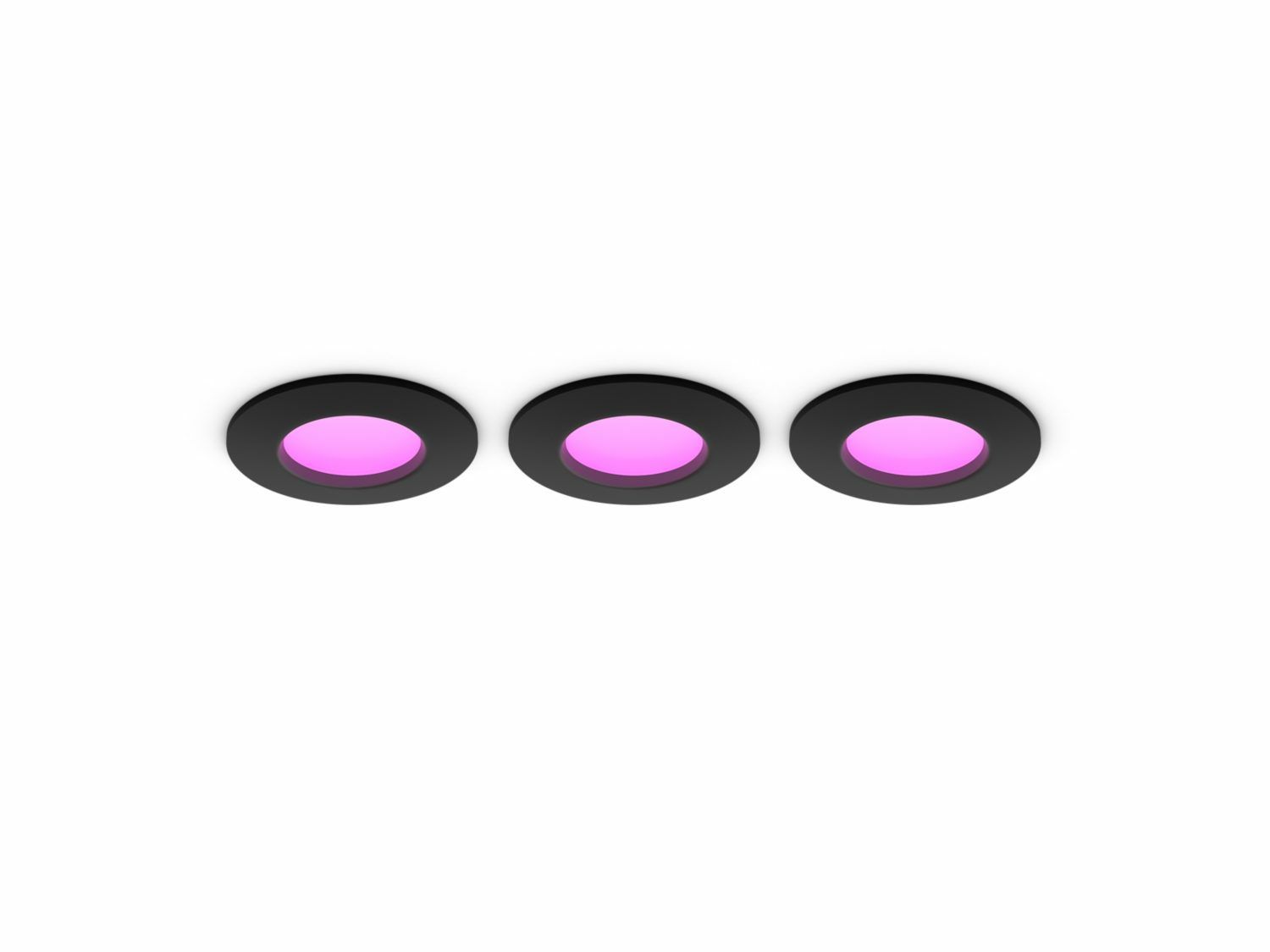 Philips Hue Slim Recessed Spot - Black - Round - LED - Multi-Color & White - 3-Pack