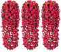 Unyqoos Plantes artificielles suspendues 3 pièces - Rouge