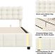 StarTech Bett - Gestoffeerd bed - Fluweel, LED-sfeerverlichting, opbergruimte, metalen frame, 140x200 cm - Beige