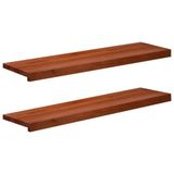 vidaXL - Trapmatten - 2 - st - Bruin - 90 - x - 25 - x - 2 - cm - Massief - beukenhout