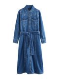 Next Dames Halflange Denim Overhemdjurk Blauw