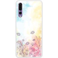 Panda Bedrukt siliconen hoesje compatibel met P20 Pro Watercolor flowers