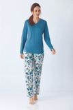 Hajo Premium Dames Pyjama Turquoise