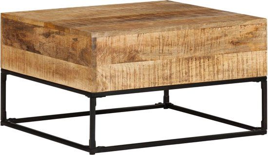 vidaXL Salontafel 68x68x41 cm ruw mangohout