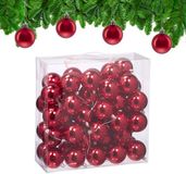 Relaxdays Kerstballen set van 50 - Ø 6 cm - glanzend - kunststof - rood