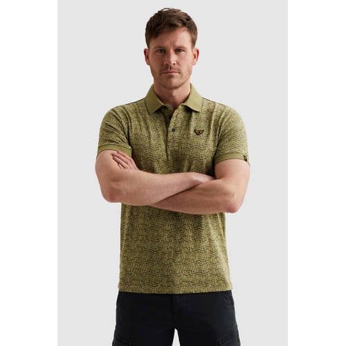 PME Legend regular fit polo met print - mosgroen
