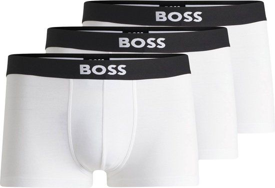 Boss Trunk One Boxershorts Heren (3-pack) - Maat L - Wit - Zwart