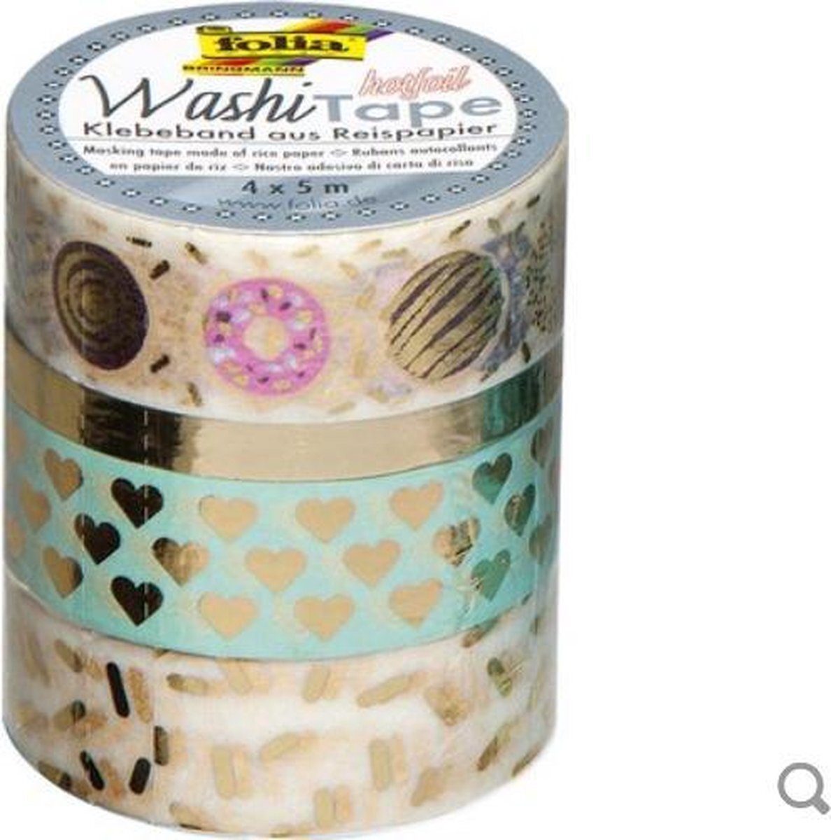 Folia Washi tape hotfoil goud