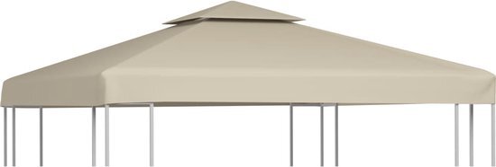 vidaXL Vervangend tentdoek prieel 310 g/m² 3x3 m beige