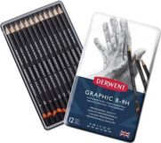 Derwent Graphic Hard potloden set in blik assorti 12 stuks