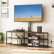 Holland Connections meuble TV, meuble bas avec support, support TV avec 2 prises et 2 ports USB, table TV réglable, pour téléviseurs jusqu'à 75 pouces (max.), pour salon, chambre à coucher, marron ATVHR35UE01