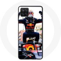 Maniacase Hoesje voor Samsung Galaxy A22 4G Formule 1 Max Verstappen F1 Driver Zwart Rood en Geel