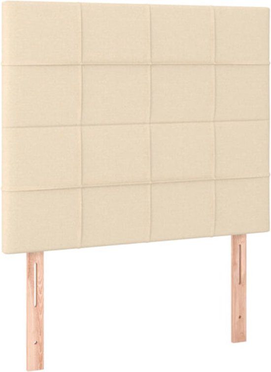 vidaXL Hoofdbord - Crème - 100x5x118/128 cm - Stof