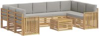vidaXL Tuinset met 10 stuks, wit en lichtgrijs, polyester