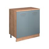 Vicco Uitbreidingskast Rion, Blauw-grijs/Goudkleurig Eiken, 80 x 46 cm zonder schuine kant met 2 deuren