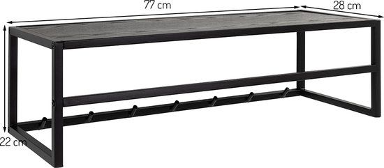 Wandkapstok Chelsea Zwart 77 x 28 x 22 cm