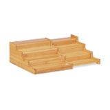 Relaxdays Ladder Shelf Freestanding Bamboo 4 Shelves Kitchen