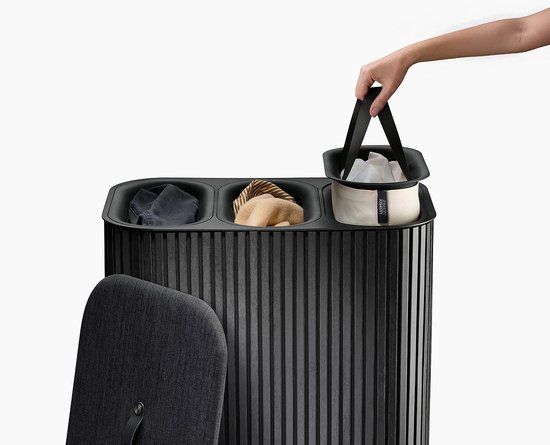 Joseph Joseph Tota Trio Luxe Wasmand 3x30 liter Bamboe - Zwart