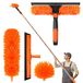 Brosse à poussière télescopique - Microfibre - 4 mètres - Orange