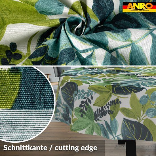 ANRO Tafelkleed Tropische bladeren Groen Ovaal 220x140cm
