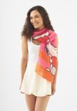 Codello Omslagdoek van polyester, gestreept, voor dames, pink, 180x70 cm