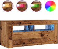 vidaXL Tv-meubel met LED 90x35x40 cm Bewerkt Hout Oud Hout