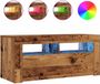 vidaXL Tv-meubel met LED 90x35x40 cm Bewerkt Hout Oud Hout