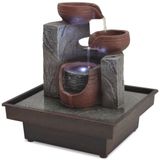 VidaXL Fontaine d'intérieur avec éclairage LED, polyrésine, gris