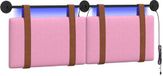 vidaXL - Hangend hoofdbord - Met LED-verlichting - Roze - Antiek - PU