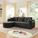Cloud Couch Canapé d'angle, sans montage, avec porte-gobelets en acier inoxydable, revêtement en lin, avec poches latérales (beige)