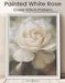 Painted White Rose Painted Cross Stitch Pattern: Full Coverage Floral Fine Art Study