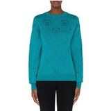 Moschino Pull en laine avec ours en peluche sur tout le motif Bleu clair