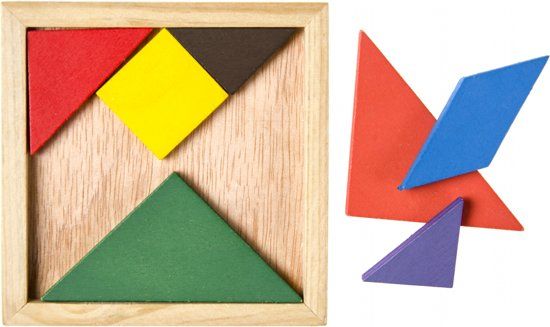 LG-IMPORTS Houten Vormenpuzzel 12 Cm 7 Stukjes - Multicolor
