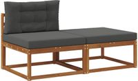 vidaXL Sectie Sofa Eenheden met kussen 2 Stuk Naturel