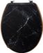 5Five Abattant de WC Rome - Impression Marbre Noir - Bois MDF - Universel - Abattant de WC Standard