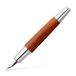 Faber-Castell e-motion vulpen hout/chroom, veer M met geschenkverpakking, schachtkleur: bruin/zilver