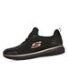 Skechers Damen Squad Sr Sneaker, Black Flat Knit Rose Gold Trim, 40 EU