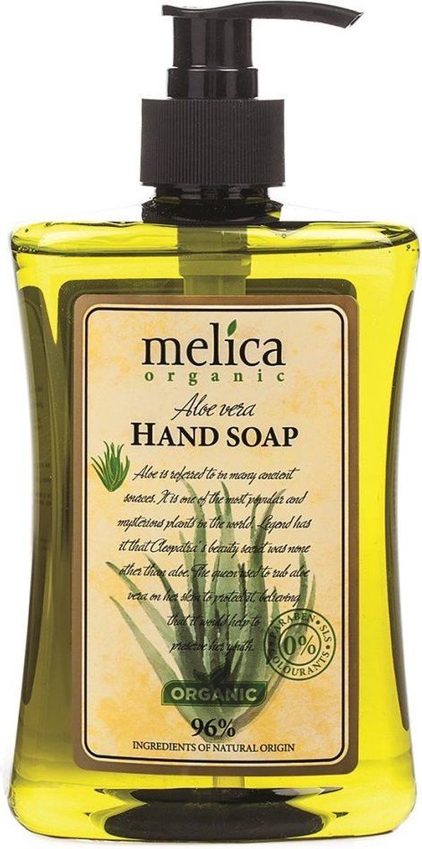 Melica ORGANIC Biologisch HYDRATERENDE Vloeibare ALOE VERA HANDZEEP 500ml