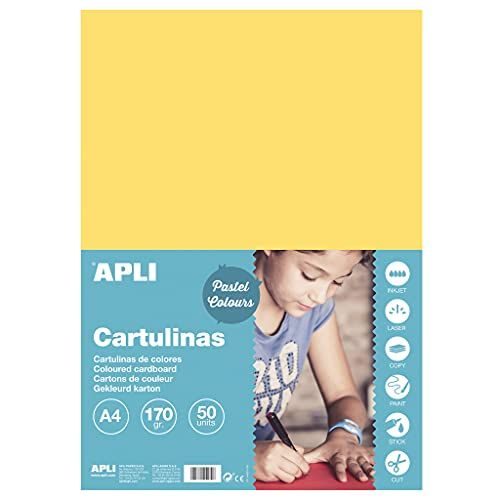 APLI 14231 - Lichtgeel A4-kaartvoorraad 170 g 50 vellen