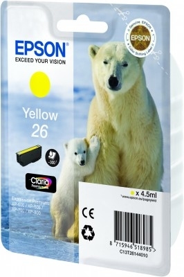 Epson Polar bear Singlepack Yellow 26 Claria Premium Ink single pack / geel